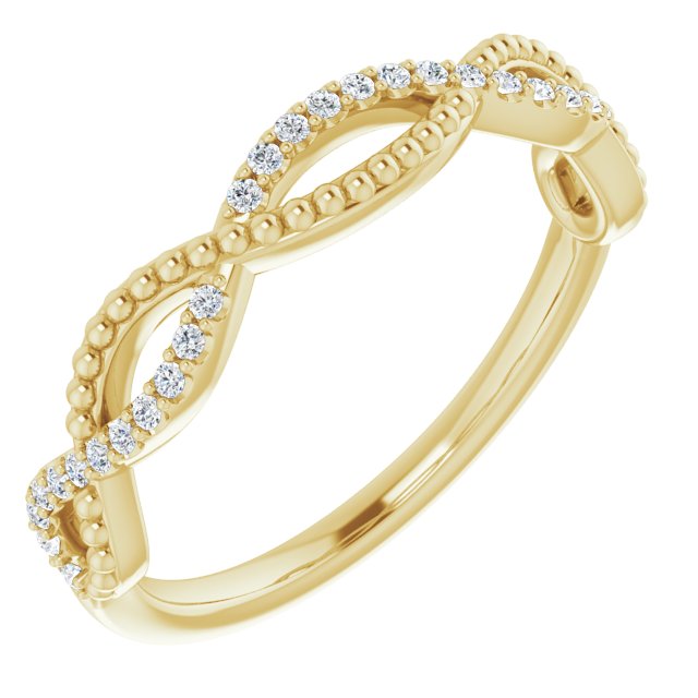 Infinity Style Round Diamond Wedding Band Milgrain Accent Anniversary Ring-VIRABYANI